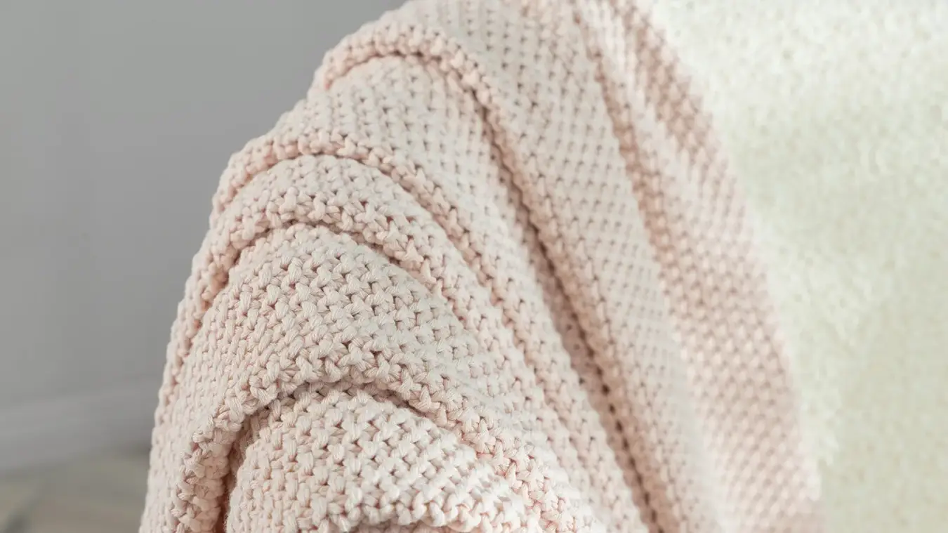 Плед Moss Knit, цвет розовый Askona фото - 3 - большое изображение